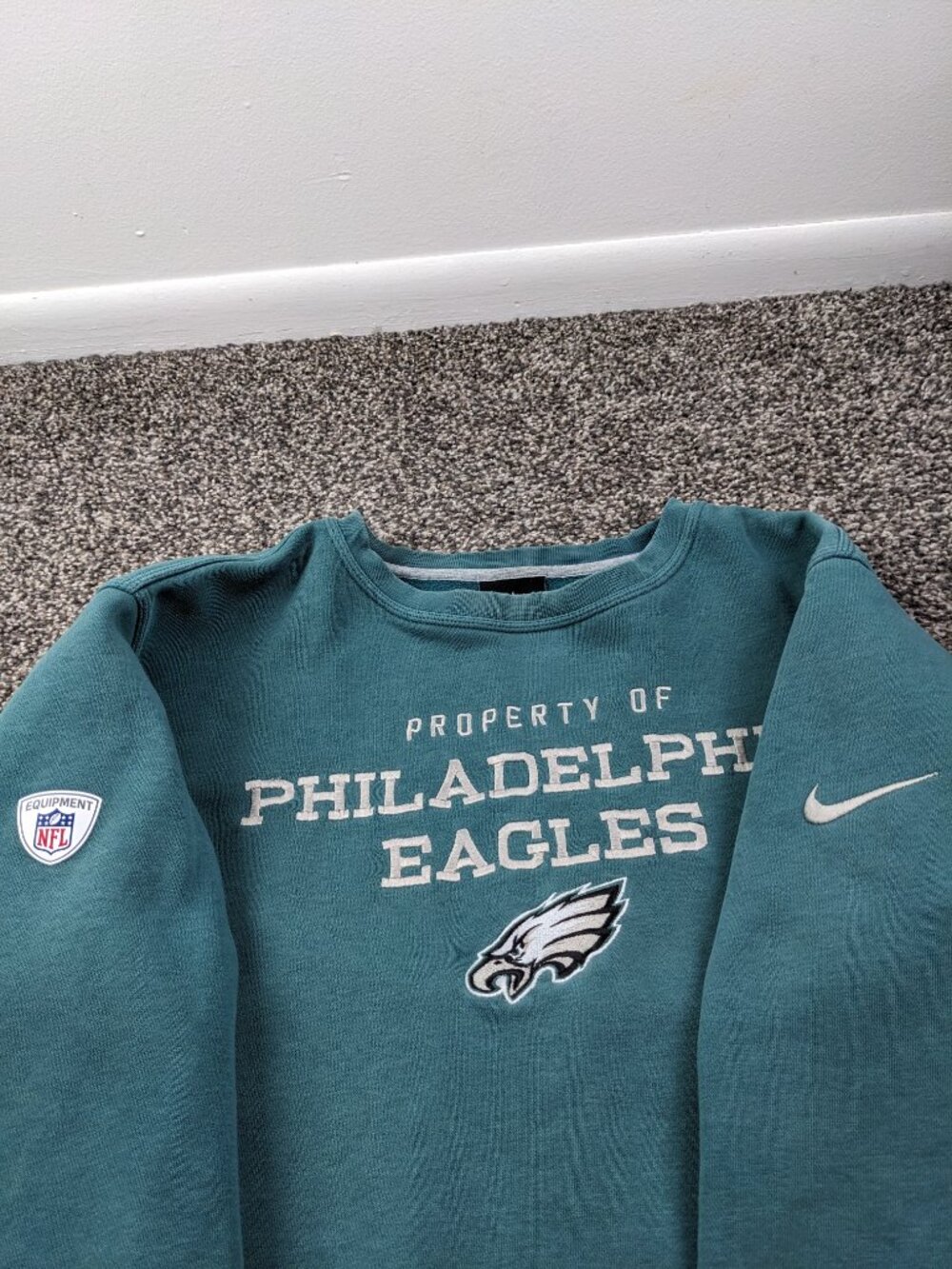 Philadelphia Eagles Sweatshirt Nike Training Embroidered Crewneck Mens Large